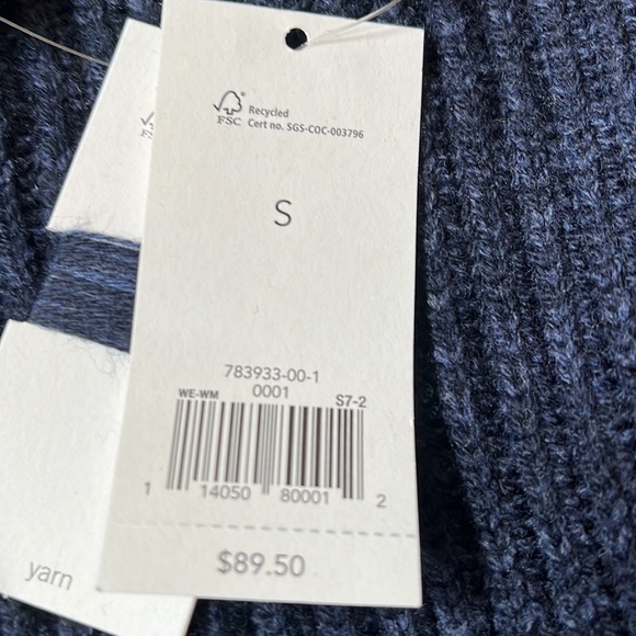 Banana Republic navy blue merino wool cowl neck sweater vest - Picture 8 of 8